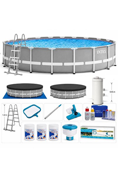 Intex 26726 457x122cm Premium Prefabrik Havuz Seti + Delux Bakım Setli Full Set