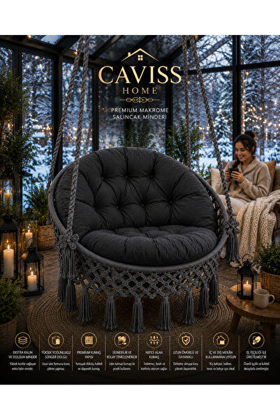 cavisshome Caviss Home Makrome Salıncak Minderi Bahçe Mobilyaları