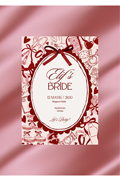 eninaco Bride to be Masa Kartı 5 Adet (BEKARLIĞA VEDA,DOĞUM GÜNÜ,KINA) DAVET ...