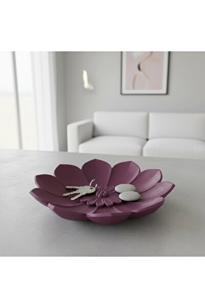 OEM Bol Decorativ Tip Floare 17 cm pentru Obiecte Mici - Purple red compozit mat
