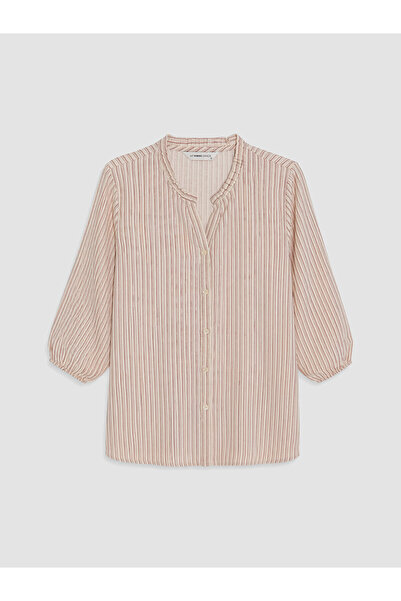 LC Waikiki Nevavm Farklı Renk Scales with Striped Collar Linen Blend Women's ...