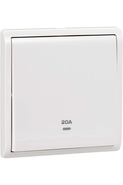 Schneider Electric Pieno, 1 Gang, Double Pole Switch, 20 A, White, Double Pol...