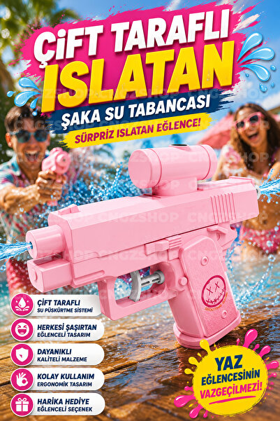 CNGZSHOP Çift Taraflı Islatan Şaka Su Tabancası Çift Yönlü Su Püskürten Eğlen...