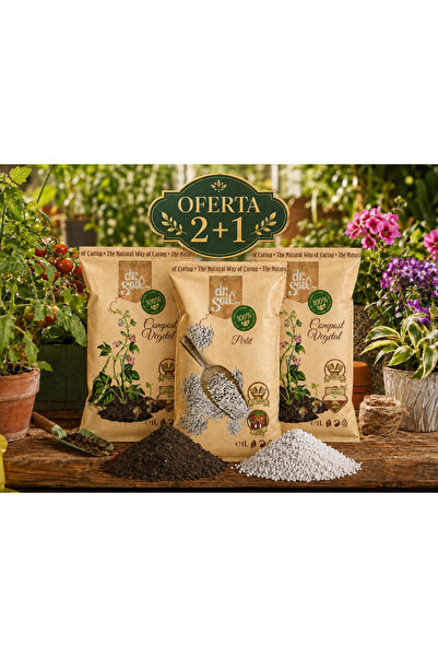Dr Soil Set 2+1, Compost Vegetal Dr.Soil 2 x 1L + Perlit horticol Dr. Soil 1L