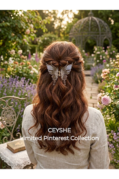 CeyShe دبوس شعر كبير شفاف مستورد من Pinterest Big Butterfly Limited |   إكسسو...