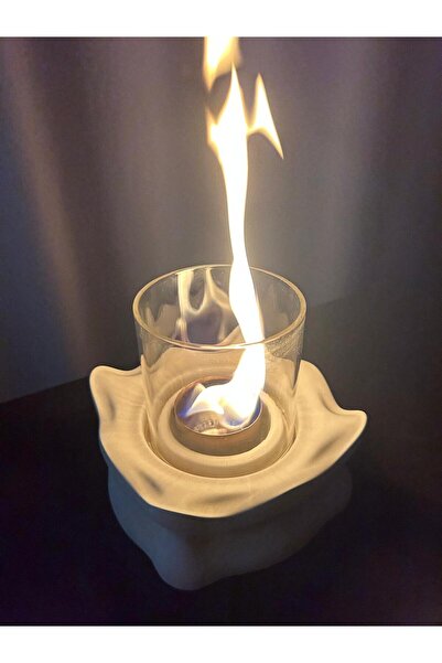 STIER OBJE Solium Flammae Beton Masaüstü Şömine 250ml Bioethanol Şömine Yakıt...