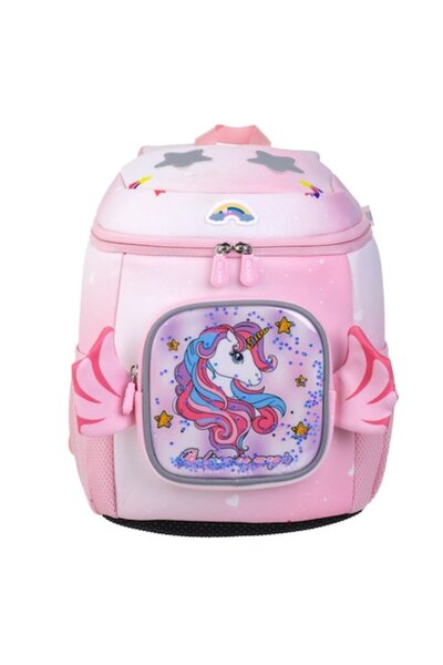 OEM Rucsac de grădiniță roz cu model unicorn