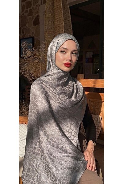 YILDIZ SCARFS Premium Jacquard Shawl Ring Pattern - Silver