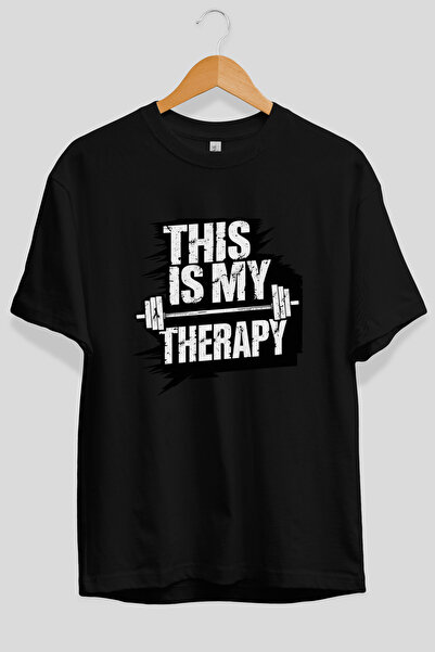 Ankhises Αυτό είναι το "This is my Therapy" Oversize μπλουζάκι με στάμπα μπρο...