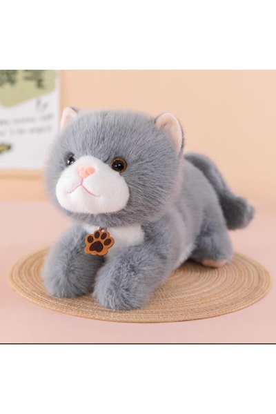 berattoys 35cm yatan kedi sesli peluş kedi miyavlayan kedi uyku arkadaşı hedi...