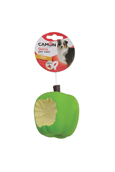 Camon Squeaky Latex Green Apple Shaped Fun Dog Toy 8X10 cm