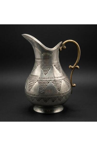 AURA COPPER Ördek Model Bakır Sürahi Üzüm Desenli 1mm Kalın Ayran Su Sürahisi...