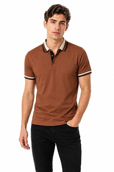 Raymons Men's Polo Collar Short Sleeve T-Shirt Regular Fit T6096 Bgl-St05549