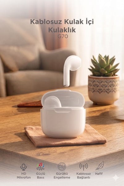 Başkenttekno Bluetooth Kulaklık Kulak İçi Tws Kablosuz Kulaklık G70