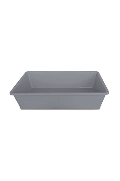 Stefanplast Отворена котешка тоалетна от сив камък 40x30x10 см