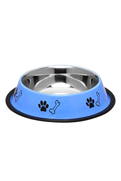4dog Bol pentru câini din oțel inoxidabil albastru, antiderapant, 1,9 L, 22 cm
