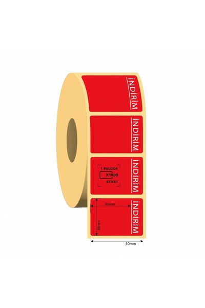 Snow BARKOD DEPOSU® 40x28mm Baskılı Lamine Termal Etiket 1000 Sarım – Fyat Et...