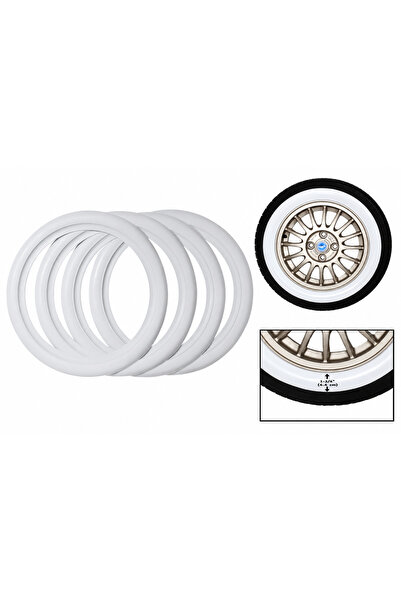Omega 15 İnç Motorsiklet Beyaz Yanak Görünümlü Lastik Aksesuarı 20 mm 4 Adet Set