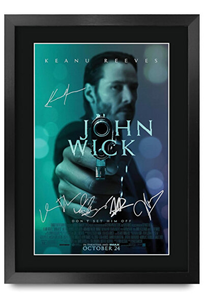 HWC Trading John Wick The Cast Keanu Reeves Ian McShane 16" x 12" Framed Gift...