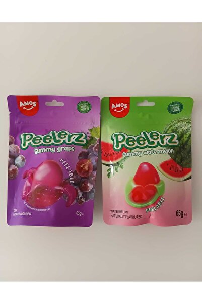 Amos pachet 2 pungi jeleuri, grape&watermelon 2x65g