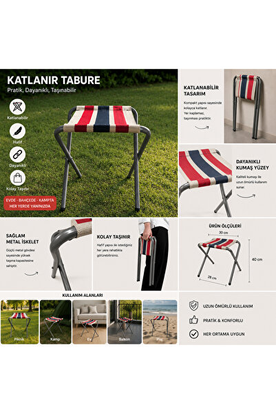 HARPUTLUPLASTİK KATLANABİLİR PROFİL KAMP, BALIKÇI ve PİKNİK TABURESİ