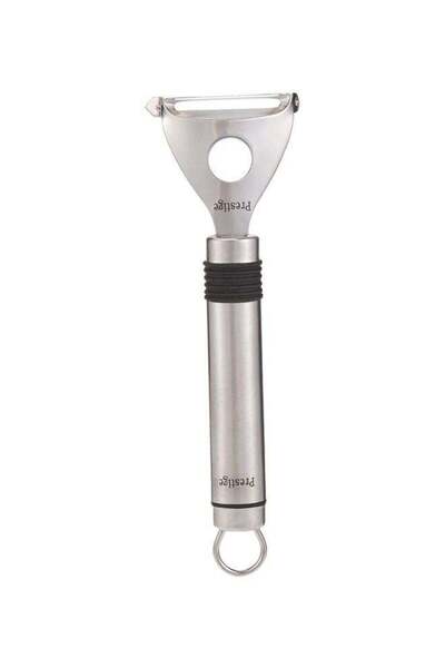 Prestige Eco Stainless Steel Y Shape Peeler Rubber Grip Peeler Silver/Black