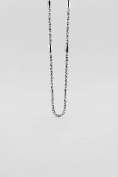 ablukaonline Men's Steel Wrap Necklace Silver