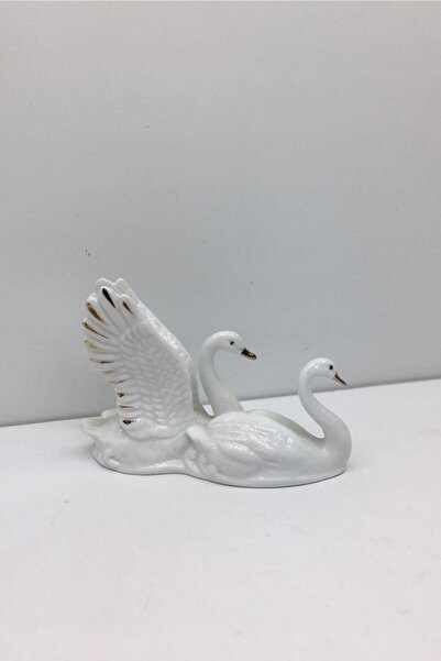 OEM Dekoratif Porselen Obje Kuğu Biblo 9x12x4 Cm