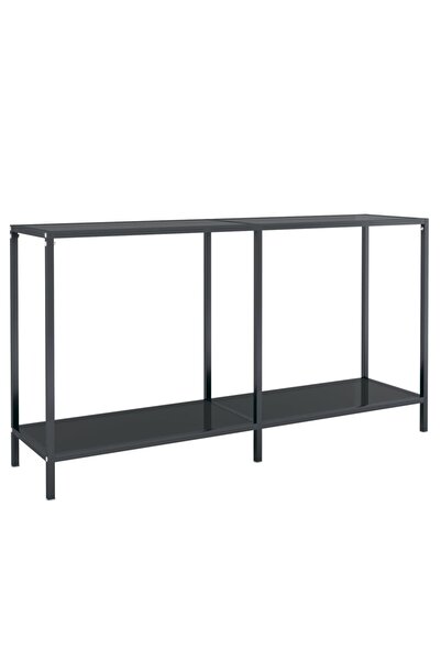 vidaxl Masă consolă, negru, 140x35x75,5 cm, sticlă securizată