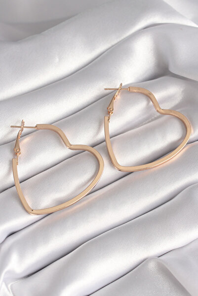OGHAMAY Brass Gold Color Heart Model Women's Earrings