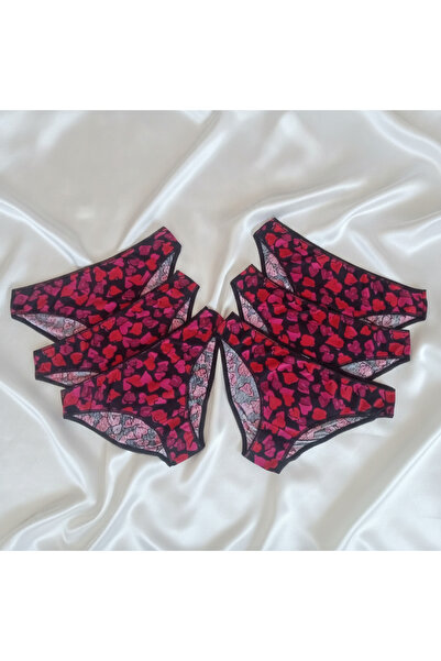 BONBON Women's Combed Cotton 100% Cotton 6-Pack Heart Printed Panties Bb2536