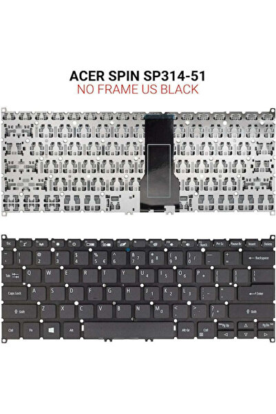 ACER Πληκτρολόγιο φορητού υπολογιστή για Spin SP314-51 χωρίς πλαίσιο και αγγλ...