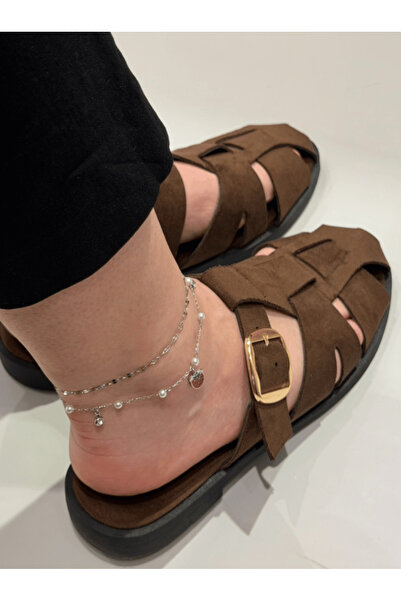 AngelsAccessories Ατσάλινη Αλυσίδα Ποδιού με Πέρλες και Κρεμαστό Κερασάκι