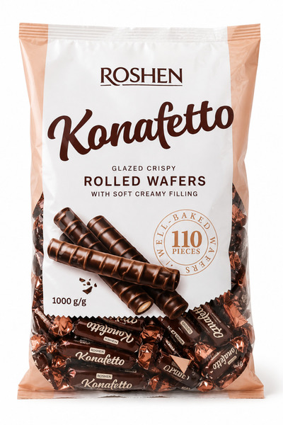 Roshen Kakao Kaplamalı Dolgulu Rulo Gofret 1 Kg