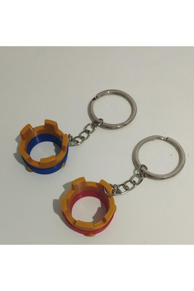 3D Layshop Set of 2 Blue and Red King Crown Keychains - Mobile Strategy Game Themed 3D Gamer Bag Ornament