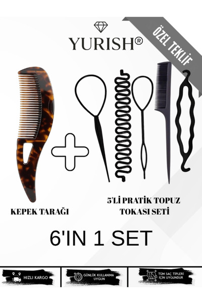 YURISH Kepek Kaldırma & Topuz Tokası Şekillendirme Set'i 5 Parça
