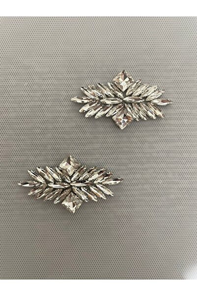Ornaments Crystal Stone Shoe Ornament Brooch Silver Color Bridal Shoe Accesso...