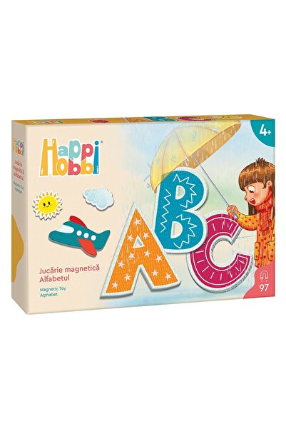 Z Store HappiHobbi Alfabet cu 97 de magneți educaționali din hârtie - AS