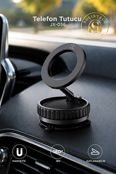 Solistech 360 Derece Dönen Ayarlana Bilen Araç İçi Vakumlu Magsafe Araç Tutucu Mıknatıslı