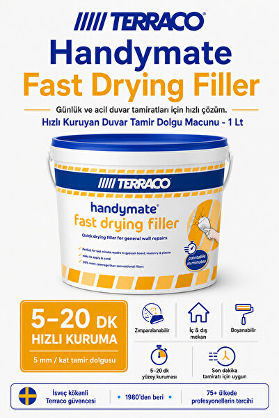 AGK TERRACO Handymate Fast Drying 5-20 dk 5 mm Hızlı Kuruyan Duvar Çatlak Tam...