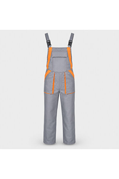 CWorkWear Salopetă de lucru cu pieptar, gri cu portocaliu