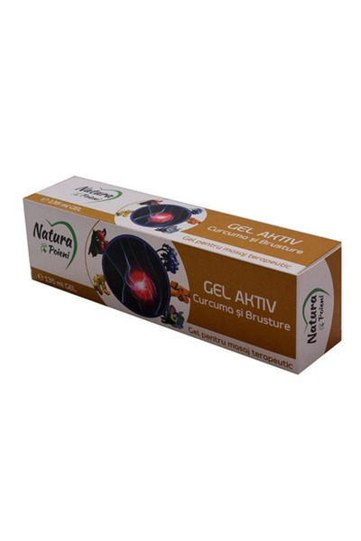 Natura Plant Gel Aktiv Curcuma si Brusture Poieni, 135 ml