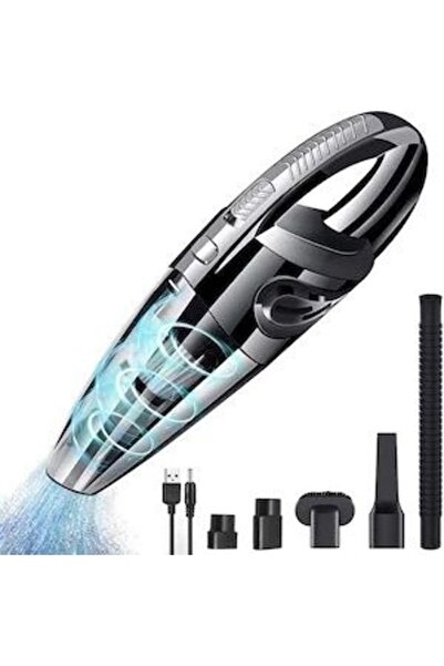Deliny Aspirator auto portabil fără fir, reîncărcabil prin USB, 2200 mAh, acc...