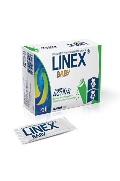 Sandoz Pulbere pentru suspensie orala cu bacterii lactice Linex Baby, 20 plic...