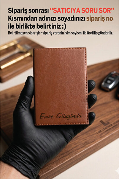 Yalıgraf Reklam Tabela Kişiye Özel Ad Soyad İsim Soyisim Kahverengi Taba Deri...