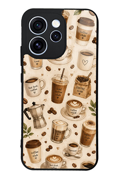 Spoyi Oppo Reno 15 Pro Coffee Club Tasarımlı Glossy Telefon Kılıfı