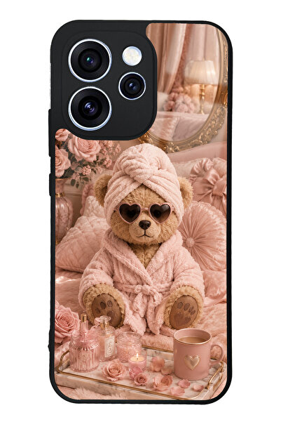 Spoyi Oppo Reno 15 Pro Pink Teddy Spa Tasarımlı Glossy Telefon Kılıfı