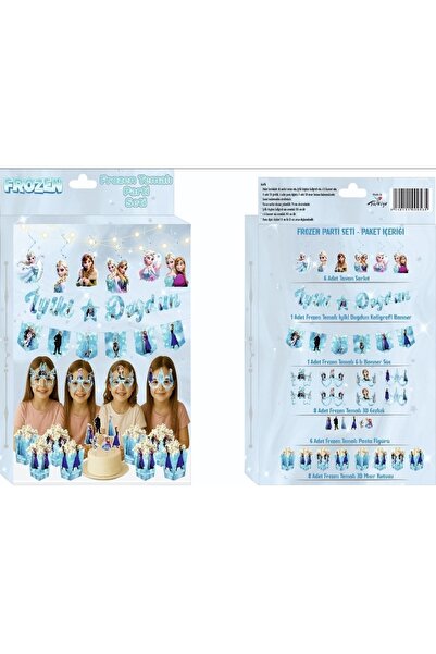 Dizayn Parti Evi Frozen Temalı Doğum Günü Parti Seti Karlar Ülkesi Konsept Sü...