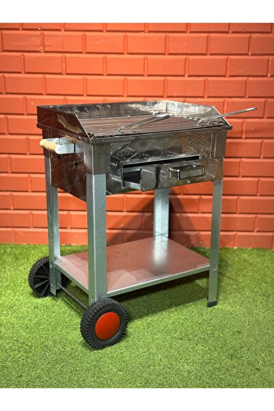 doğu 50X35 TEKERLEKLİ PERVAZLI KROM MANGAL