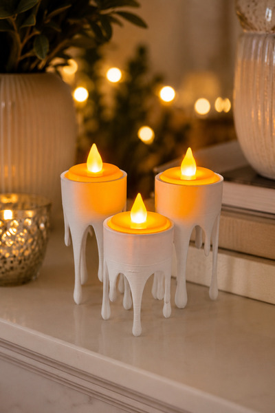 WOWOLAB Eriyen Mum Görünümlü LED Tealight Mumluk
